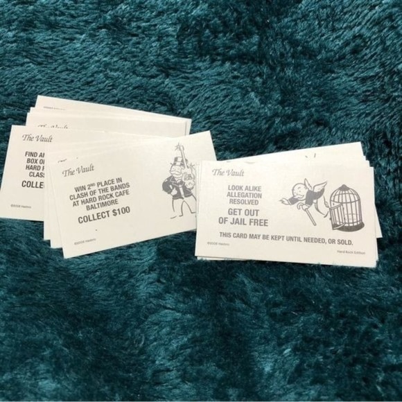 Hard Rock Cafe Monopoly Chance Cards - Picture 1 of 6